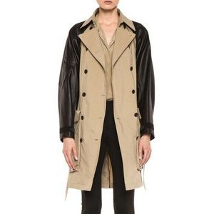Rag & Bone Lamb Leather Bishop Trench Coat
